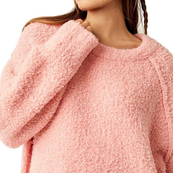 Free People Womens Teddy Oversize Tunic Sweater XL Pale Rosette Wool Blend - Picture 4 of 15